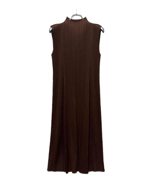 PLEATS PLEASE（プリーツプリーズ）PLEATS PLEASE (プリーツプリーズ) MONTHLY COLORS : NOVEMBER DRESS ブラウン サイズ:3の古着・服飾アイテム