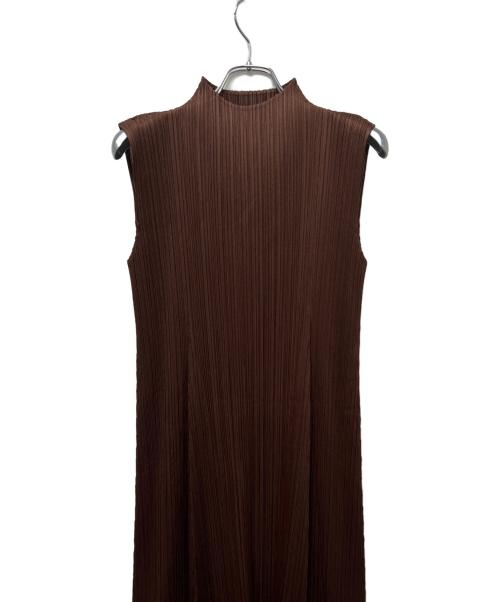 PLEATS PLEASE（プリーツプリーズ）PLEATS PLEASE (プリーツプリーズ) MONTHLY COLORS : NOVEMBER DRESS ブラウン サイズ:3の古着・服飾アイテム