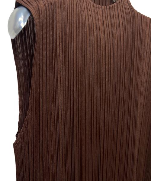PLEATS PLEASE（プリーツプリーズ）PLEATS PLEASE (プリーツプリーズ) MONTHLY COLORS : NOVEMBER DRESS ブラウン サイズ:3の古着・服飾アイテム