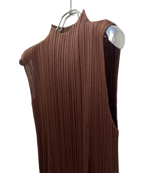 PLEATS PLEASE（プリーツプリーズ）PLEATS PLEASE (プリーツプリーズ) MONTHLY COLORS : NOVEMBER DRESS ブラウン サイズ:3の古着・服飾アイテム
