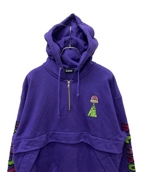 X-LARGE（エクストララージ）X-LARGE (エクストララージ) ハーフジップパーカー パープル サイズ:Mの古着・服飾アイテム