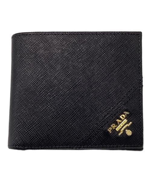 PRADA（プラダ）PRADA (プラダ) 2つ折り財布 ブラックの古着・服飾アイテム