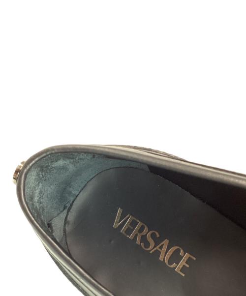 VERSACE（ヴェルサーチェ）VERSACE (ヴェルサーチェ) ローファー ブラック サイズ:SIZE 41 1/2の古着・服飾アイテム