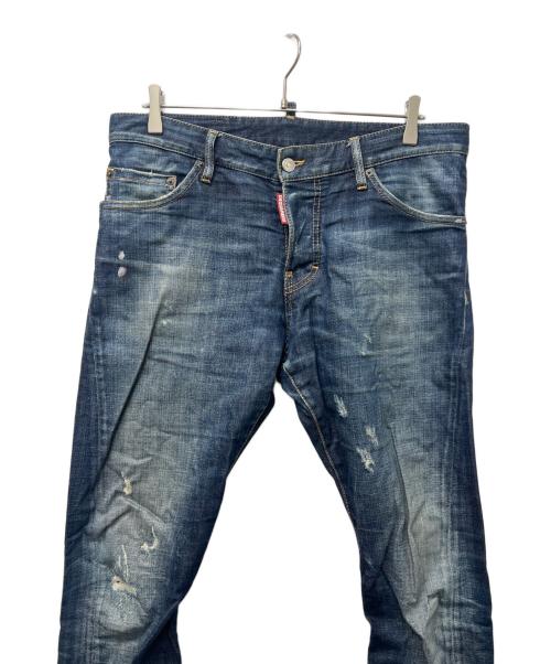 DSQUARED2（ディースクエアード）DSQUARED2 (ディースクエアード) ダメージ加工デニムパンツ ブルー サイズ:４８の古着・服飾アイテム