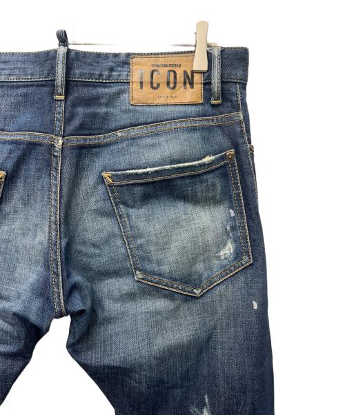DSQUARED2（ディースクエアード）DSQUARED2 (ディースクエアード) ダメージ加工デニムパンツ ブルー サイズ:４８の古着・服飾アイテム