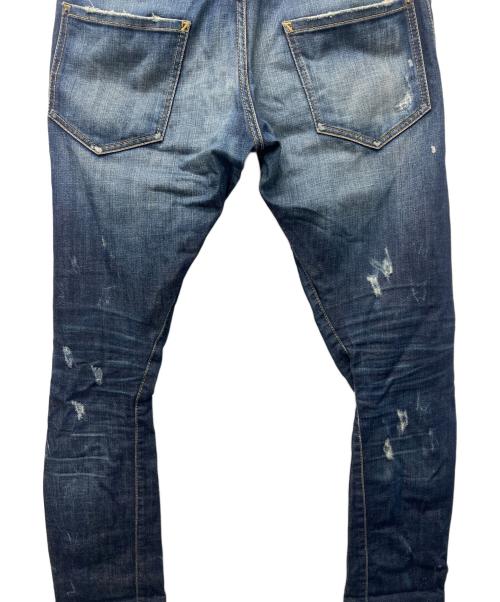 DSQUARED2（ディースクエアード）DSQUARED2 (ディースクエアード) ダメージ加工デニムパンツ ブルー サイズ:４８の古着・服飾アイテム