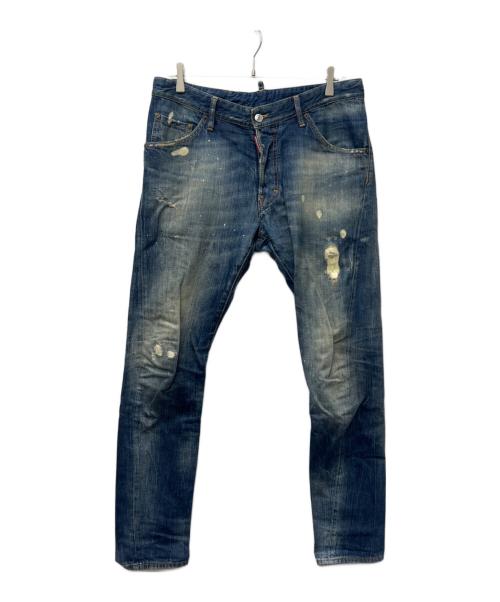 DSQUARED2（ディースクエアード）DSQUARED2 (ディースクエアード) ダメージデニムパンツ ブルー サイズ:４８の古着・服飾アイテム
