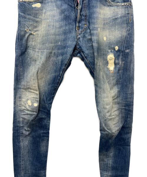 DSQUARED2（ディースクエアード）DSQUARED2 (ディースクエアード) ダメージデニムパンツ ブルー サイズ:４８の古着・服飾アイテム