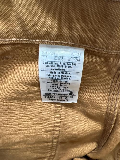 CarHartt（カーハート）CarHartt (カーハート) WASHED DUCK WORK PANT ブラウン サイズ:３４の古着・服飾アイテム