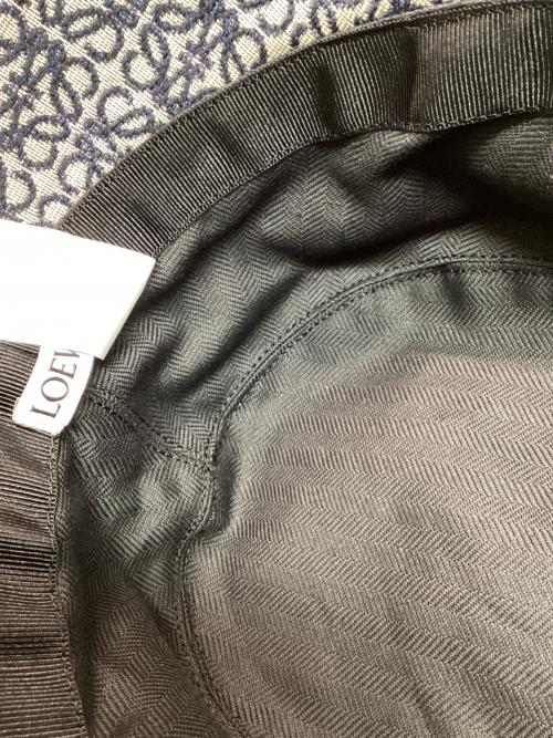 LOEWE（ロエベ）LOEWE (ロエベ) アナグラムバケットハット ベージュ×ネイビーの古着・服飾アイテム