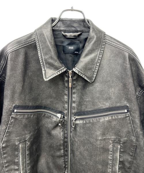 HARE（ハレ）HARE (ハレ) フェイクレザージャケット グレー サイズ:Mの古着・服飾アイテム