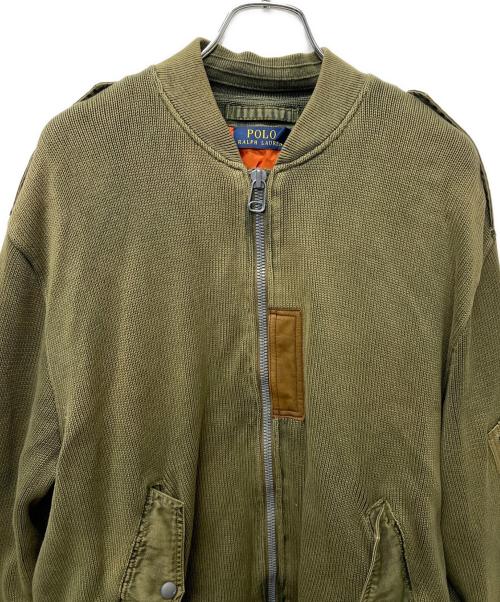 POLO RALPH LAUREN（ポロ・ラルフローレン）POLO RALPH LAUREN (ポロ・ラルフローレン) ニットボンバージャケット グリーン サイズ:Ｌの古着・服飾アイテム