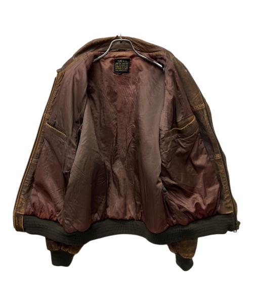 AERO CRAFT'S MFG（エアロクラフツエムエフジー）AERO CRAFT'S MFG (エアロクラフツエムエフジー) A-2レザーフライトジャケット ブラウン サイズ:Ｓの古着・服飾アイテム