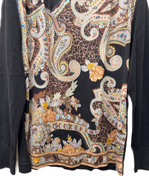 LEONARD PARIS（レオナール パリ）LEONARD PARIS (レオナール パリ) 薄手ニット ブラック×ブラウン サイズ:Mの古着・服飾アイテム