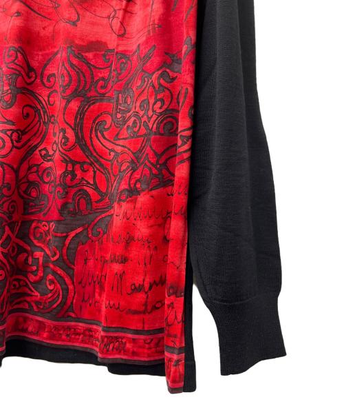 LEONARD PARIS（レオナール パリ）LEONARD PARIS (レオナール パリ) 総柄ニット レッド×ブラック サイズ:Ｌの古着・服飾アイテム