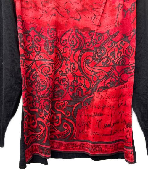 LEONARD PARIS（レオナール パリ）LEONARD PARIS (レオナール パリ) 総柄ニット レッド×ブラック サイズ:Ｌの古着・服飾アイテム