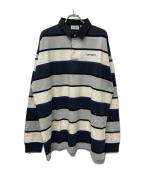 Carhartt WIPカーハート ワーク イン プログレス）の古着「長袖ポロシャツ」｜ネイビー×アイボリー