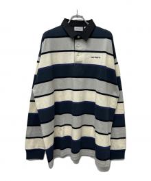 Carhartt WIP（カーハート ワーク イン プログレス）の古着「長袖ポロシャツ」｜ネイビー×アイボリー