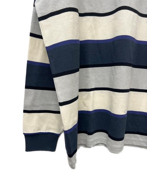 Carhartt WIP（カーハート ワーク イン プログレス）Carhartt WIP (カーハート ワーク イン プログレス) 長袖ポロシャツ ネイビー×アイボリー サイズ:Ｌの古着・服飾アイテム