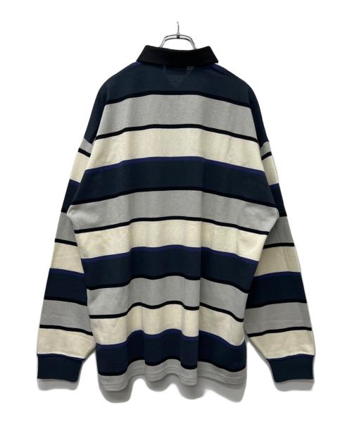 Carhartt WIP（カーハート ワーク イン プログレス）Carhartt WIP (カーハート ワーク イン プログレス) 長袖ポロシャツ ネイビー×アイボリー サイズ:Ｌの古着・服飾アイテム