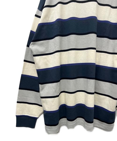 Carhartt WIP（カーハート ワーク イン プログレス）Carhartt WIP (カーハート ワーク イン プログレス) 長袖ポロシャツ ネイビー×アイボリー サイズ:Ｌの古着・服飾アイテム