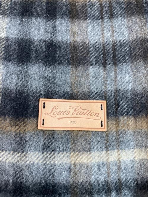 LOUIS VUITTON（ルイ ヴィトン）LOUIS VUITTON (ルイ ヴィトン) カシミヤ混マフラー グレー×ベージュの古着・服飾アイテム