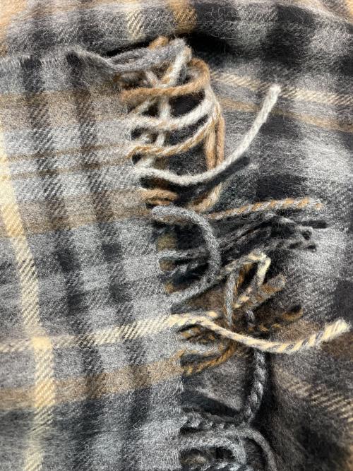 LOUIS VUITTON（ルイ ヴィトン）LOUIS VUITTON (ルイ ヴィトン) カシミヤ混マフラー グレー×ベージュの古着・服飾アイテム