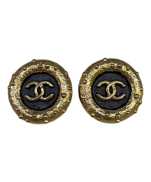CHANEL（シャネル）CHANEL (シャネル) ココマークイヤリング ブラック×ゴールドカラーの古着・服飾アイテム