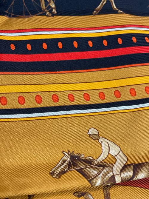 HERMES（エルメス）HERMES (エルメス) スカーフ ネイビー×オレンジの古着・服飾アイテム