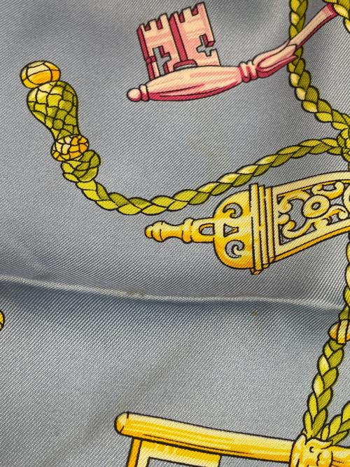 HERMES（エルメス）HERMES (エルメス) スカーフ ブルー×イエローの古着・服飾アイテム