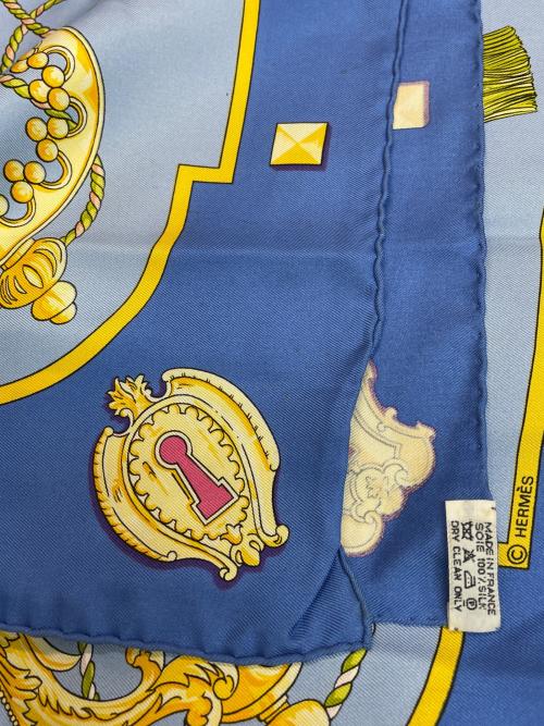 HERMES（エルメス）HERMES (エルメス) スカーフ ブルー×イエローの古着・服飾アイテム
