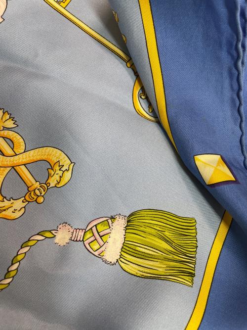 HERMES（エルメス）HERMES (エルメス) スカーフ ブルー×イエローの古着・服飾アイテム
