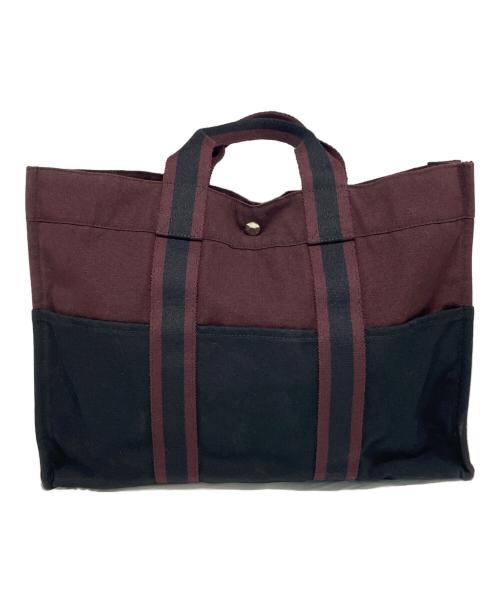 HERMES（エルメス）HERMES (エルメス) トートバッグ ブラック×ボルドーの古着・服飾アイテム