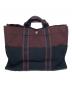 HERMES (エルメス) トートバッグ ブラック×ボルドー：15000円