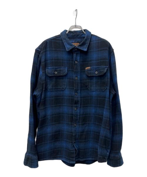 orvis（オービス）ORVIS (オービス) 長袖シャツ ブルー×ブラック サイズ:Ｌの古着・服飾アイテム