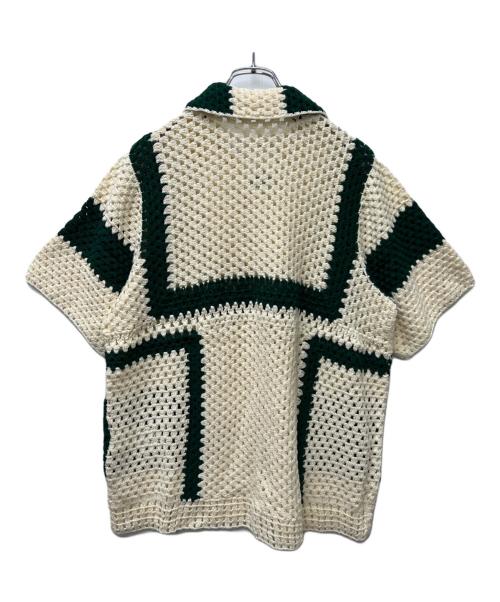 JOURNAL STANDARD（ジャーナルスタンダード）JOURNAL STANDARD (ジャーナルスタンダード) クロシェ編みカーディガン ホワイト×グリーン サイズ:FREEの古着・服飾アイテム