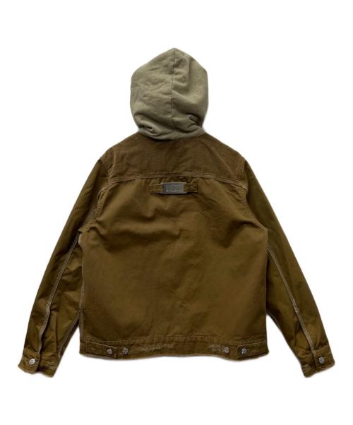 DIESEL（ディーゼル）DIESEL (ディーゼル) フーデッドダメージ加工ジャケット ブラウン サイズ:ＸＳの古着・服飾アイテム