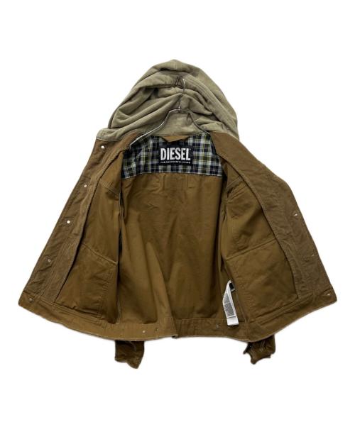 DIESEL（ディーゼル）DIESEL (ディーゼル) フーデッドダメージ加工ジャケット ブラウン サイズ:ＸＳの古着・服飾アイテム