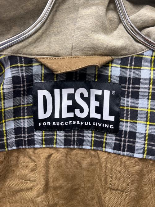 DIESEL（ディーゼル）DIESEL (ディーゼル) フーデッドダメージ加工ジャケット ブラウン サイズ:ＸＳの古着・服飾アイテム