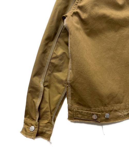 DIESEL（ディーゼル）DIESEL (ディーゼル) フーデッドダメージ加工ジャケット ブラウン サイズ:ＸＳの古着・服飾アイテム
