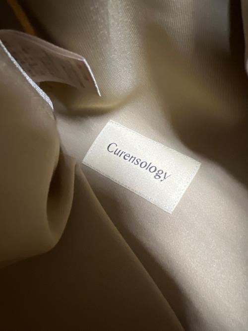 Curensology（カレンソロジー）Curensology (カレンソロジー) ツイルトラックパンツ サイドライン ワイドパンツ ベージュ サイズ:３６の古着・服飾アイテム