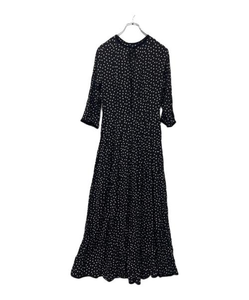 SINME（シンメ）SINME (シンメ) ドットマキシワンピース ブラック×ホワイト サイズ:Mの古着・服飾アイテム