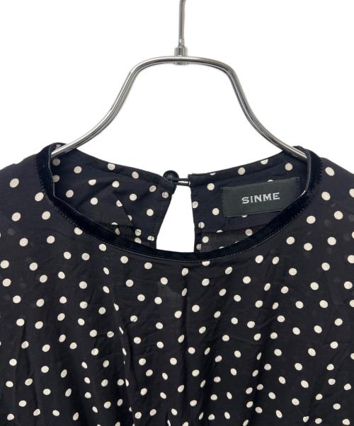 SINME（シンメ）SINME (シンメ) ドットマキシワンピース ブラック×ホワイト サイズ:Mの古着・服飾アイテム
