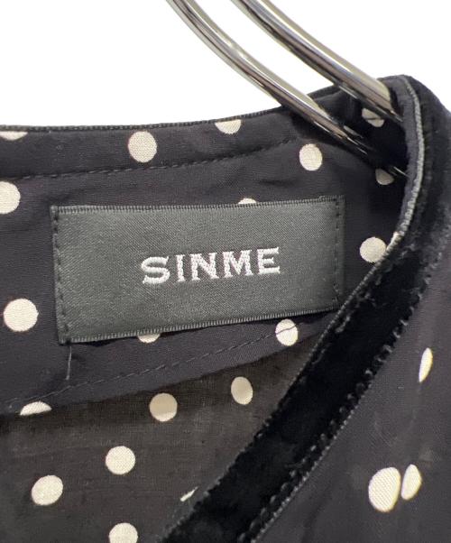 SINME（シンメ）SINME (シンメ) ドットマキシワンピース ブラック×ホワイト サイズ:Mの古着・服飾アイテム