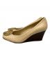 中古・古着 TORY BURCH (トリーバーチ) ウェッジソールパンプス ベージュ サイズ:5M：6000円
