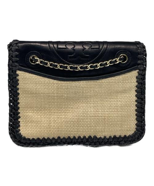 TORY BURCH（トリーバーチ）TORY BURCH (トリーバーチ) チェーンショルダーバッグ ブラック×ナチュラルの古着・服飾アイテム