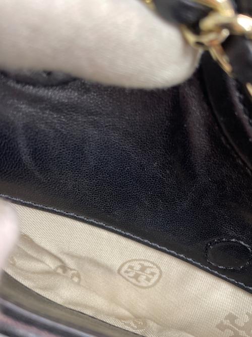 TORY BURCH（トリーバーチ）TORY BURCH (トリーバーチ) チェーンショルダーバッグ ブラック×ナチュラルの古着・服飾アイテム
