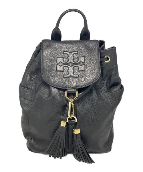 TORY BURCH（トリーバーチ）TORY BURCH (トリーバーチ) レザータッセルリュック ブラックの古着・服飾アイテム