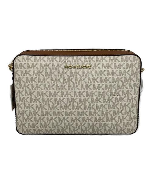 MICHAEL KORS（マイケルコース）MICHAEL KORS (マイケル・コース) ショルダーバッグ ホワイト×ブラウンの古着・服飾アイテム