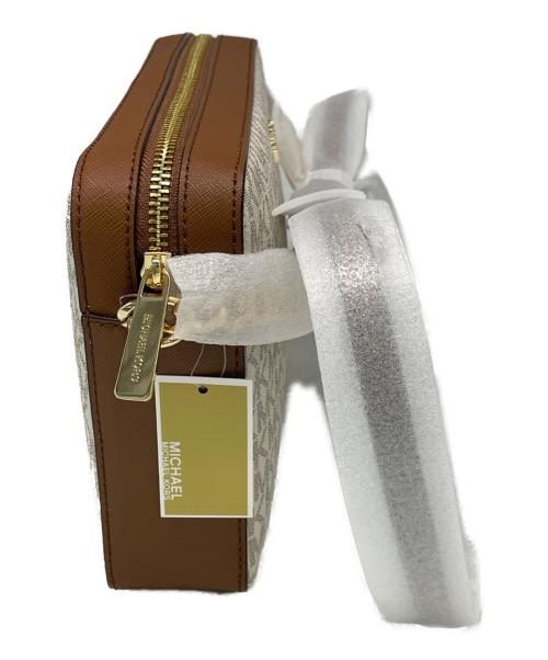 MICHAEL KORS（マイケルコース）MICHAEL KORS (マイケル・コース) ショルダーバッグ ホワイト×ブラウンの古着・服飾アイテム